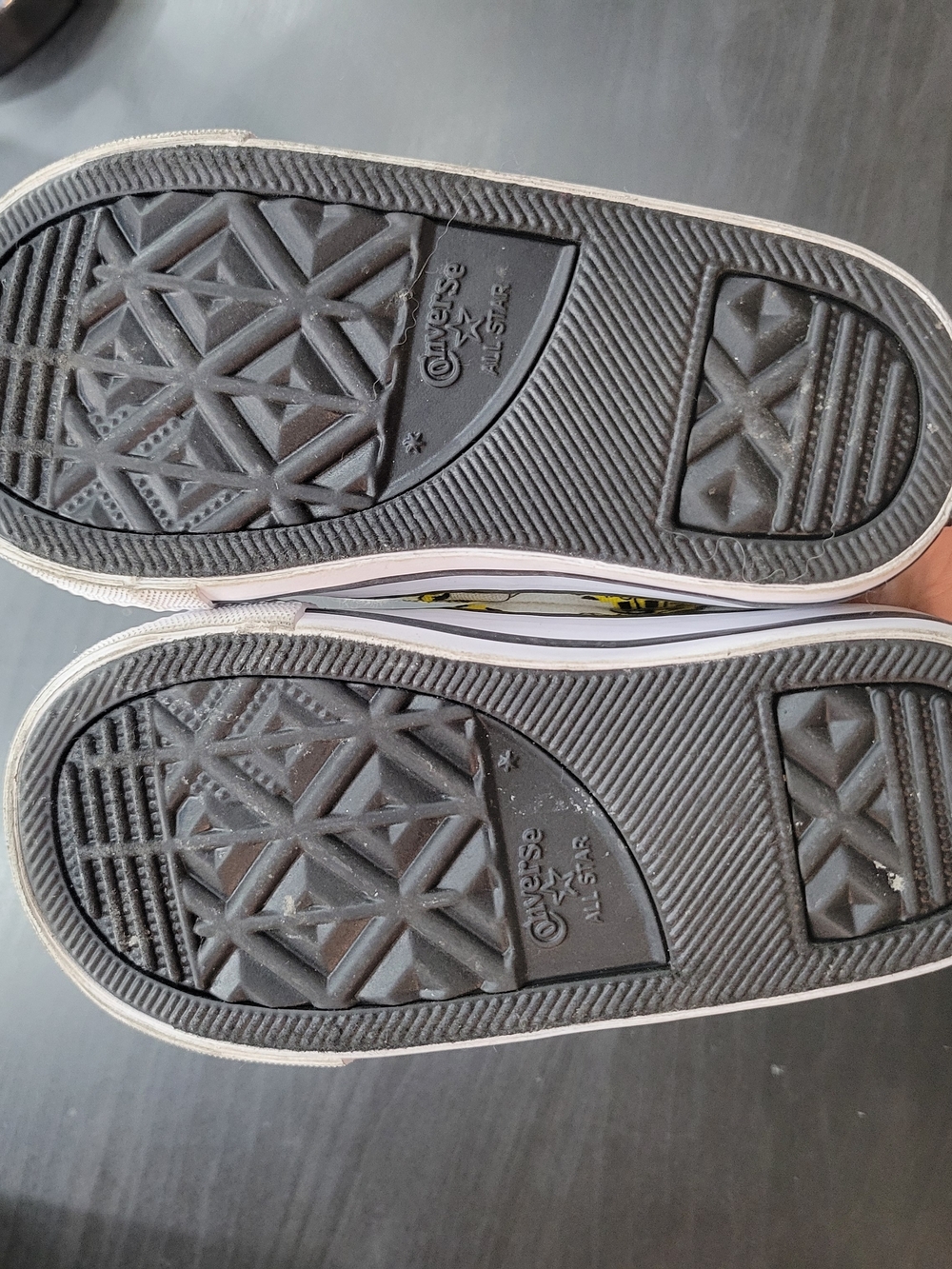 Converse White and Yellow Construction Print Toddler Sneakers - Picture 6 of 6